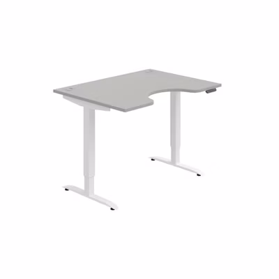 Pracovný stôl Motion Ergo, PO, 2S, 120x70,5-120,5x90 cm, sivá/biela