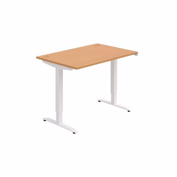 Pracovný stôl Motion, ZO, 2S, 120x70,5-120,5x80 cm, buk/biela