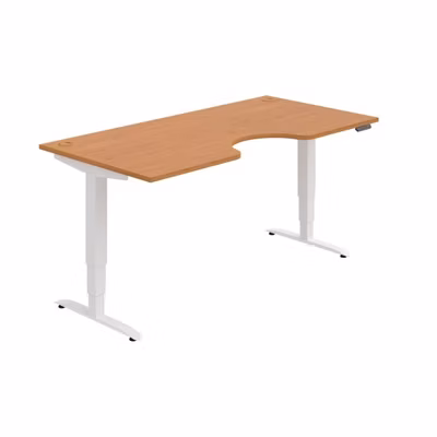 Pracovný stôl Motion Ergo, PO, 3S, 180x61-128x90 cm, jelša/biela