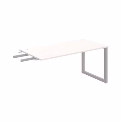 Pracovný stôl UNI O, kolmo reťaziaci, 160x75,5x80 cm, biela/sivá