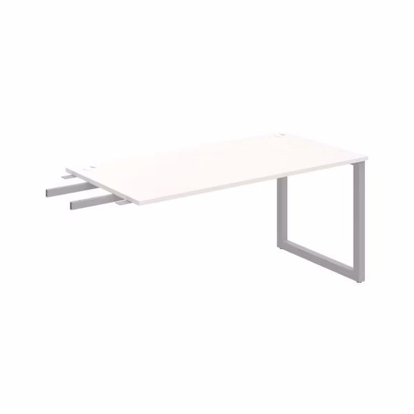 Pracovný stôl UNI O, kolmo reťaziaci, 160x75,5x80 cm, biela/sivá