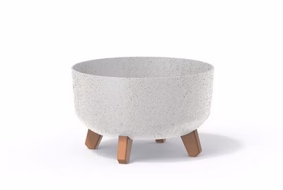 Kvetináč GRACIA LOW ECO WOOD 28,5 cm - farba: biela ECO