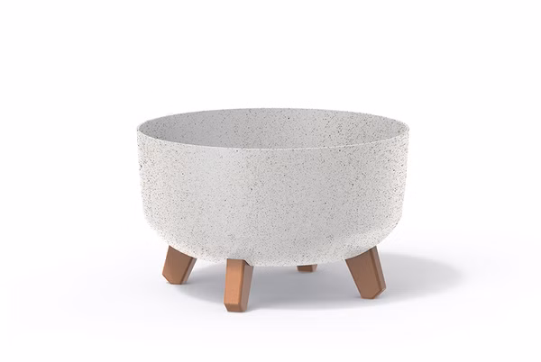 Kvetináč GRACIA LOW ECO WOOD 28,5 cm - farba: biela ECO