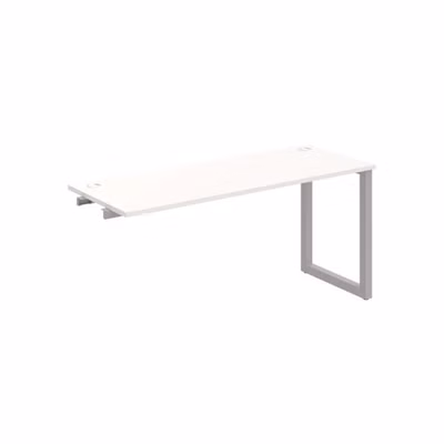 Pracovný stôl UNI O, k pozdĺ. reťazeniu, 160x75,5x60 cm, biela/sivá