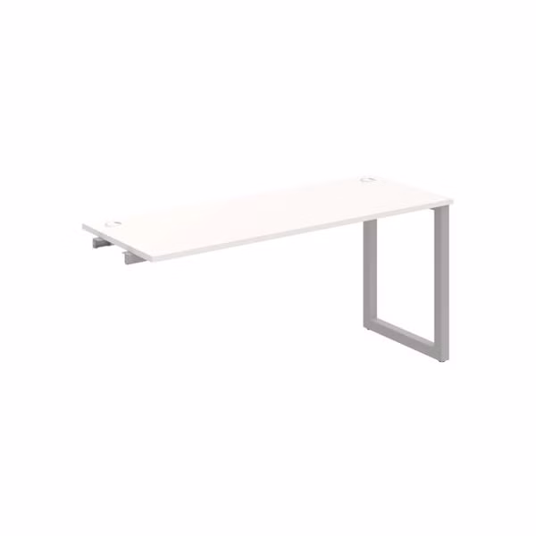 Pracovný stôl UNI O, k pozdĺ. reťazeniu, 160x75,5x60 cm, biela/sivá