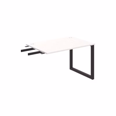 Pracovný stôl UNI O, kolmo reťaziaci, 120x75,5x80 cm, biela/čierna