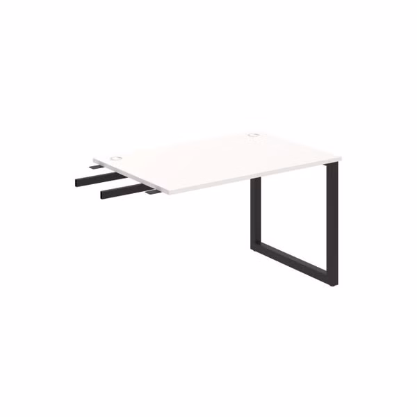 Pracovný stôl UNI O, kolmo reťaziaci, 120x75,5x80 cm, biela/čierna