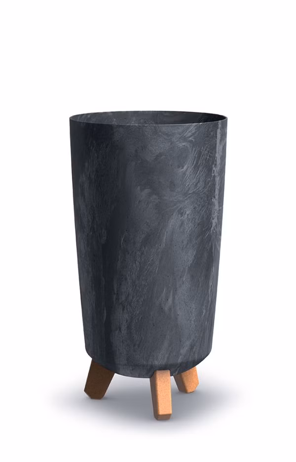 Kvetináč GRACIA TUBUS SLIM BETON EFFECT 19,5 cm - farba: antracitová