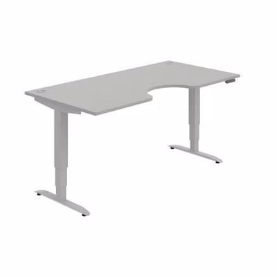 Pracovný stôl Motion Ergo, PO, 3S, 180x61-128x90 cm, sivá/sivá