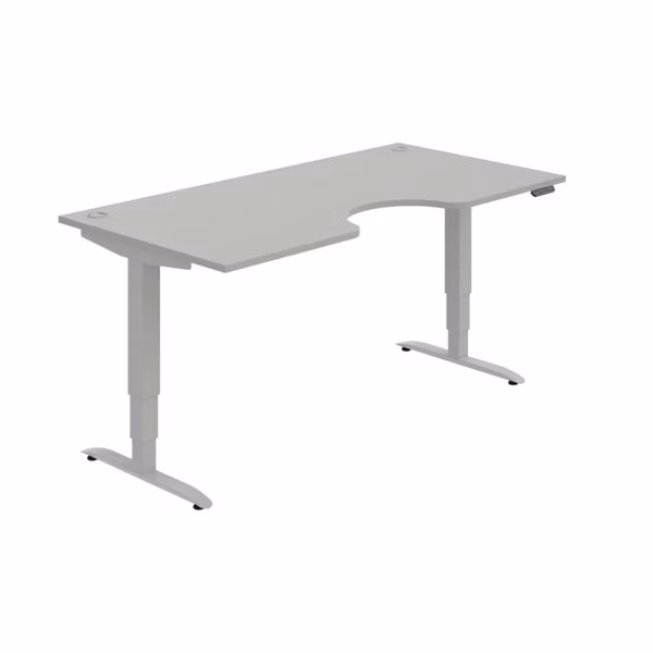 Pracovný stôl Motion Ergo, PO, 3S, 180x61-128x90 cm, sivá/sivá