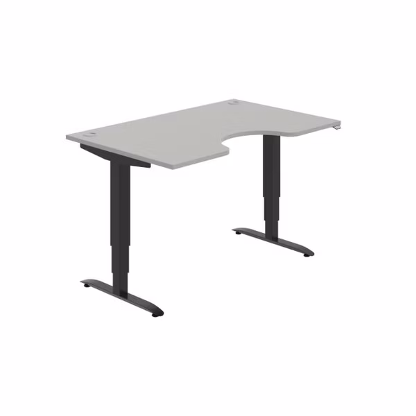 Pracovný stôl Motion Ergo, ZO, 3S, 140x61-128,x90 cm, sivá/čierna