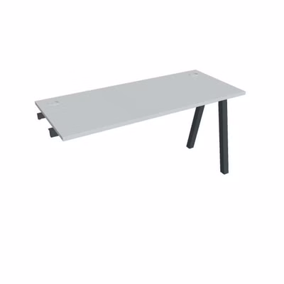 Pracovný stôl UNI A, k pozdĺ. reťazeniu, 140x75,5x60 cm, sivá/čierna