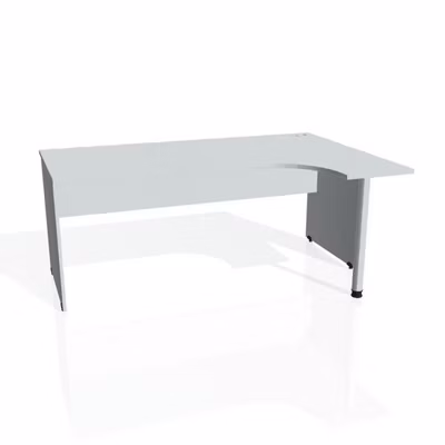 Pracovný stôl Gate, ergo, ľavý, 180x75,5x120 cm, sivá/sivá