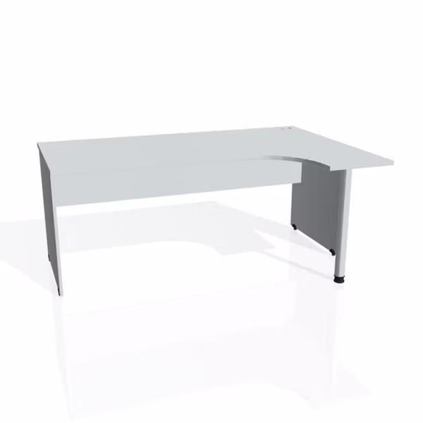 Pracovný stôl Gate, ergo, ľavý, 180x75,5x120 cm, sivá/sivá