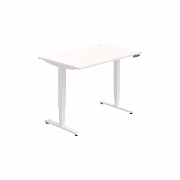 Pracovný stôl RUN, PO, 3S, 120x64,5-130,5x80 cm, biela/biela