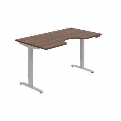 Pracovný stôl Motion Ergo, PO, 2S, 160x70,5-120,5x90 cm, orech/sivá