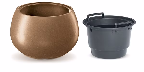 Kvetináč HEOS ECO WOOD s vložkou 37 cm - farba: naturo ECO