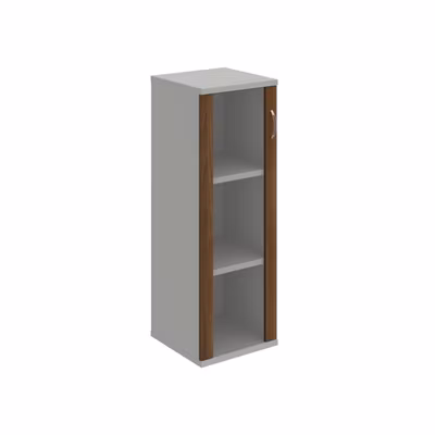 Policová skriňa Strong L, 40x115,2x40 cm, orech/sivá