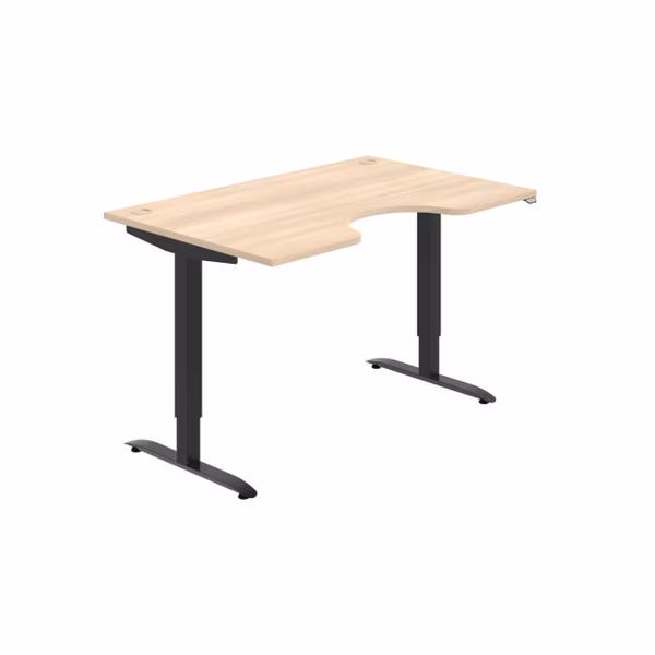 Pracovný stôl Motion Ergo, ZO, 2S, 140x70,5-120,5x90 cm, agát/čierna