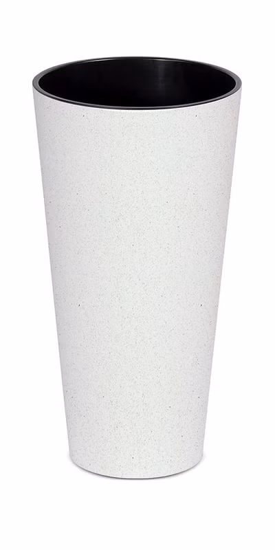 Kvetináč TUBUS SLIM ECO WOOD s vložkou 25 cm - farba: biela ECO