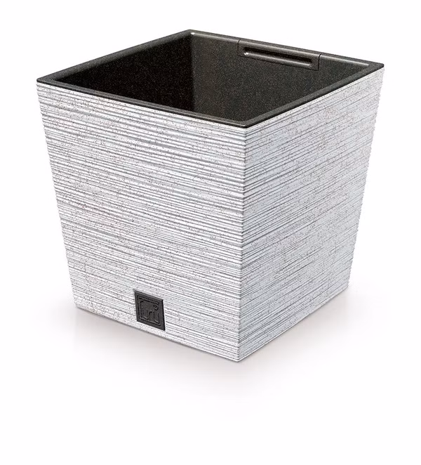 Kvetináč FURU SQUARE LOW ECO WOOD s vložkou 24 cm - farba: biela ECO