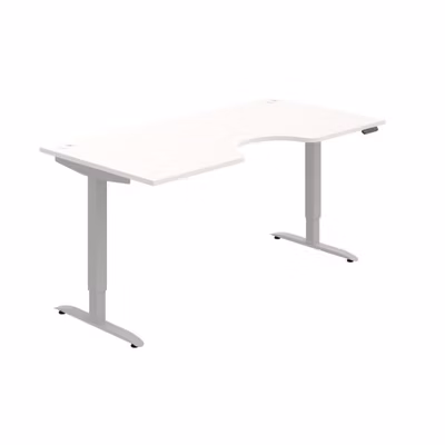 Pracovný stôl Motion Ergo, PO, 2S, 180x70,5-120,5x90 cm, biela/sivá