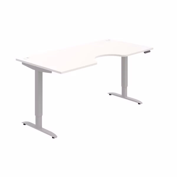 Pracovný stôl Motion Ergo, PO, 2S, 180x70,5-120,5x90 cm, biela/sivá