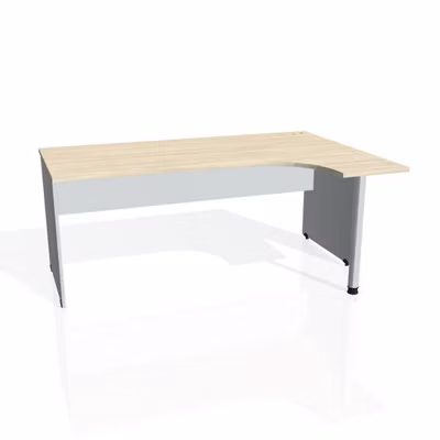 Pracovný stôl Gate, ergo, ľavý, 180x75,5x120 cm, agát/sivá