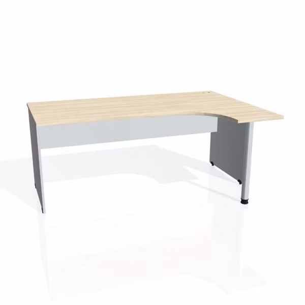 Pracovný stôl Gate, ergo, ľavý, 180x75,5x120 cm, agát/sivá