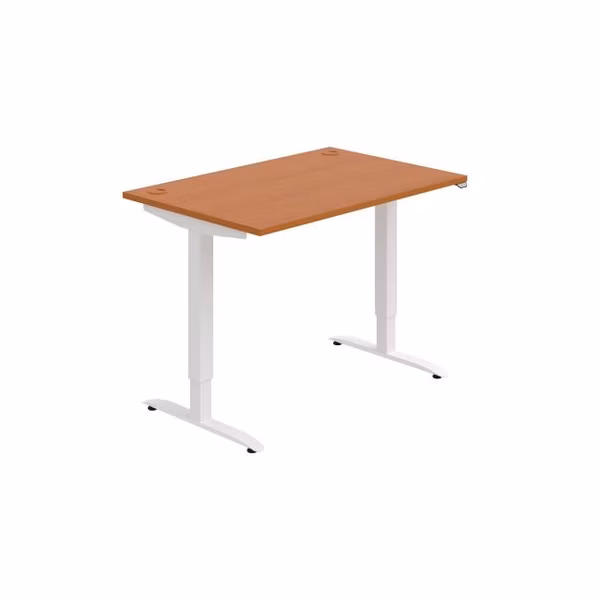 Pracovný stôl Motion, ZO, 2S, 120x70,5-120,5x80 cm, čerešňa/biela