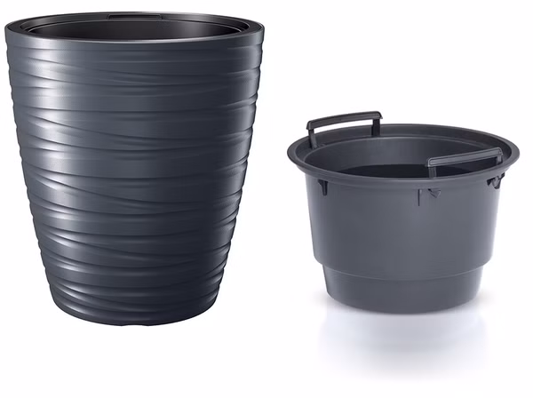 Kvetináč MAZE s vložkou 29,6 cm - farba: antracitová