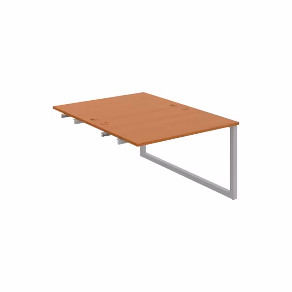 Pracovný stôl UNI O, k pozdĺ. reťazeniu, 120x75,5x160 cm, čerešňa/sivá