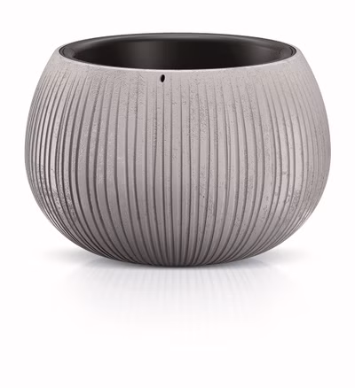 Kvetináč BETON BOWL s vložkou 23,8 cm - farba: sivá