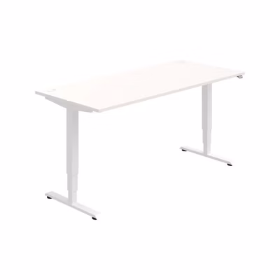 Pracovný stôl RUN, ZO, 3S, 180x64,5-130,5x80 cm, biela/biela