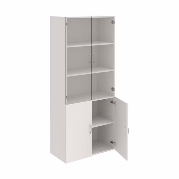 Policová skriňa Drive, 80x185x42 cm, biela/biela