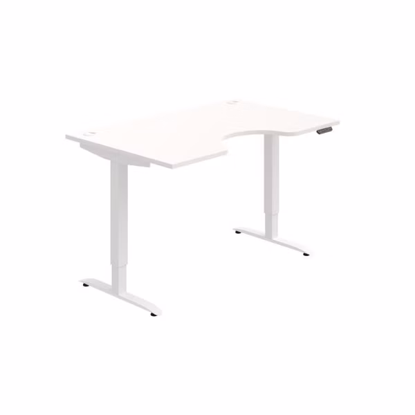 Pracovný stôl Motion Ergo, PO, 2S, 140x70,5-120,5x90 cm, biela/biela