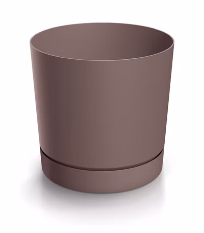 Kvetináč TUBO P s miskou 12,8 cm - farba: marsala