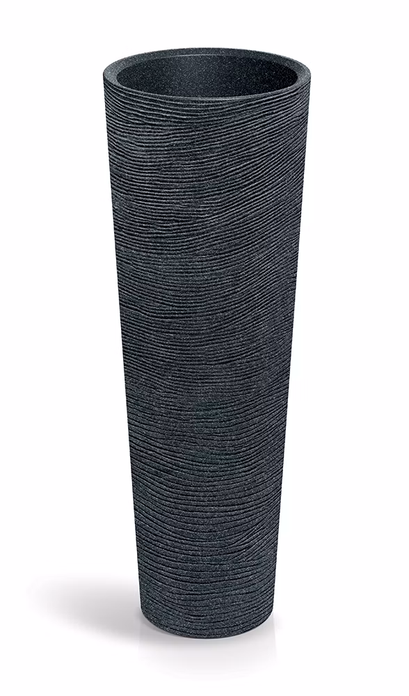 Kvetináč TUBRA ROUND SLIM HIGH 40 cm - farba: čierna žula