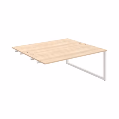 Pracovný stôl UNI O, k pozdĺ. reťazeniu, 180x75,5x160 cm, agát/biela