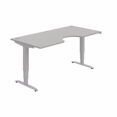 Pracovný stôl Motion Ergo, ZO, 3S, 180x61-128x90 cm, sivá/sivá