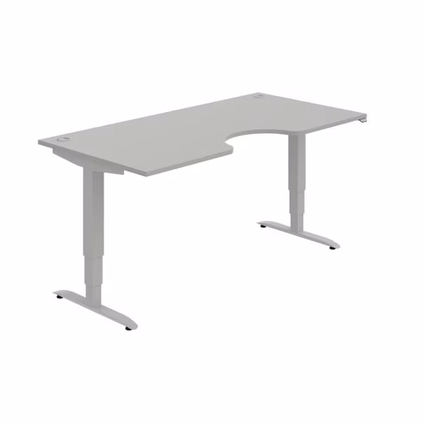 Pracovný stôl Motion Ergo, ZO, 3S, 180x61-128x90 cm, sivá/sivá