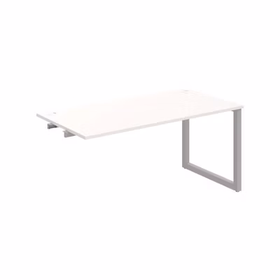 Pracovný stôl UNI O, k pozdĺ. reťazeniu, 160x75,5x80 cm, biela/sivá