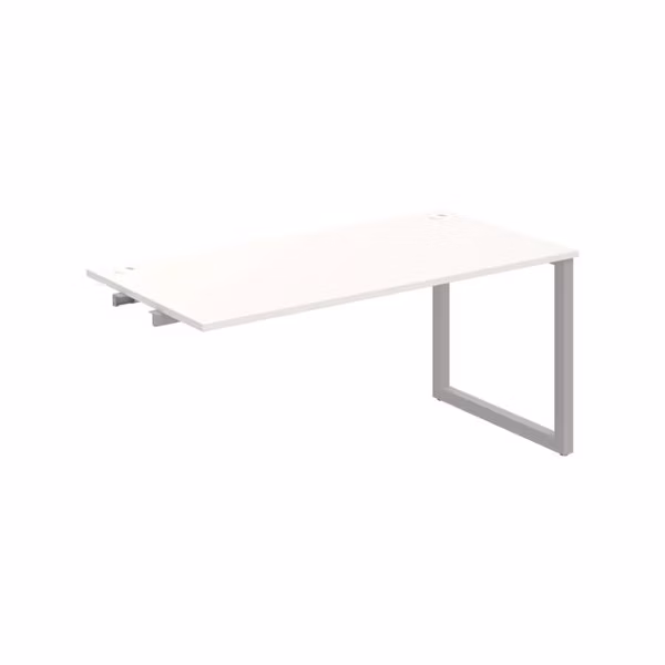 Pracovný stôl UNI O, k pozdĺ. reťazeniu, 160x75,5x80 cm, biela/sivá