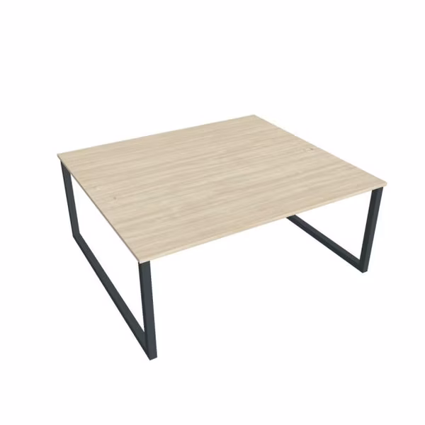 Pracovný stôl UNI O, 180x75,5x160 cm, agát/čierna