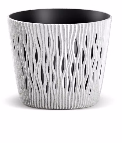 Kvetináč SANDY ROUND ECO WOOD 26,2 cm - farba: biela ECO