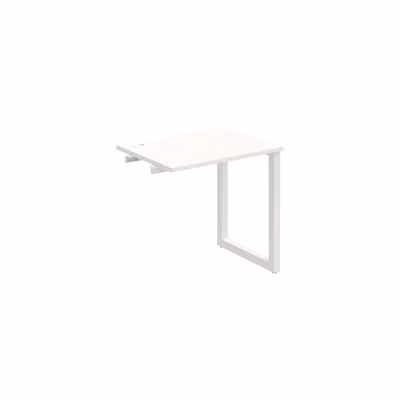 Pracovný stôl UNI O, k pozdĺ. reťazeniu, 80x75,5x60 cm, biela/biela