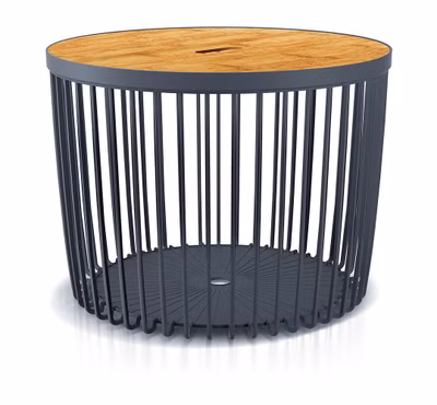 Univerzálny kôš CLUBO s bambusovým vekom 59 cm - farba: antracitová