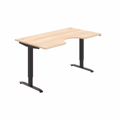 Pracovný stôl Motion Ergo, ZO, 2S, 160x70,5-120,5x90 cm, agát/čierna