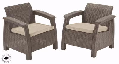 Záhradný nábytok Keter Corfu duo set dvoch kresiel cappuccino