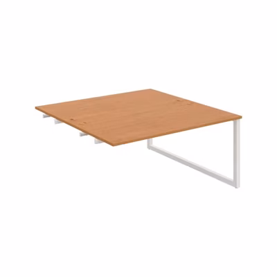 Pracovný stôl UNI O, k pozdĺ. reťazeniu, 160x75,5x160 cm, jelša/biela